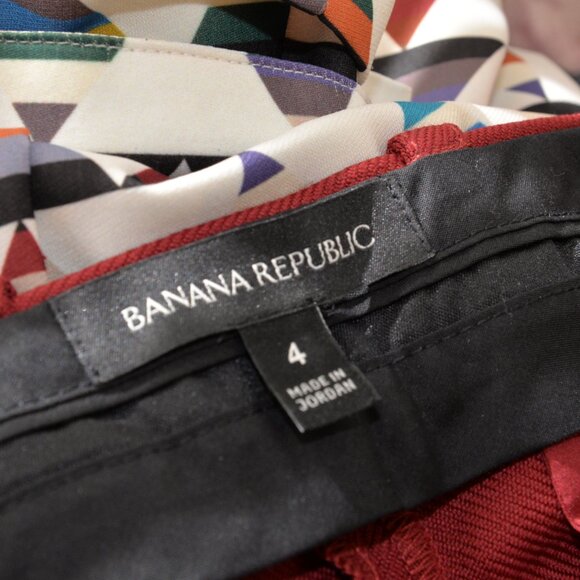 NWT Banana Republic Red Wool High Rise Straight Leg Trousers Sz 4 - Picture 5 of 9
